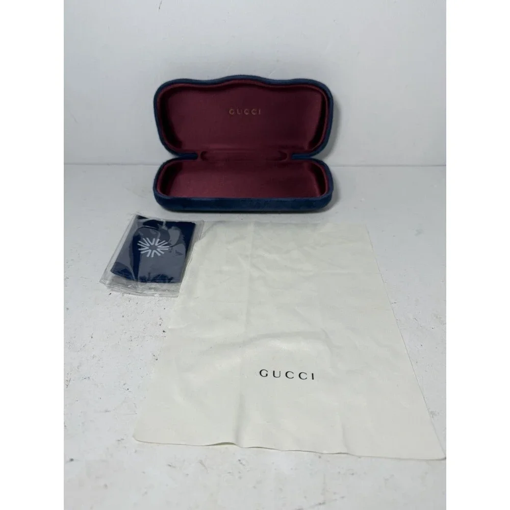 Velvet Gucci Glasses Blue Hard Case Winecolor Rose with Satin Interior cloth